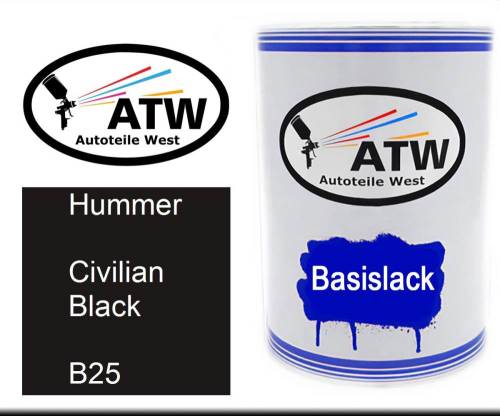 Hummer, Civilian Black, B25: 500ml Lackdose, von ATW Autoteile West.